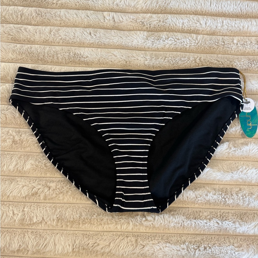 Black and White Striped Bikini Bottom